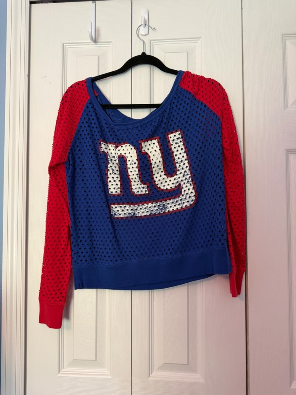 NFL Blue Mesh Team Pullover with Red and White Accents